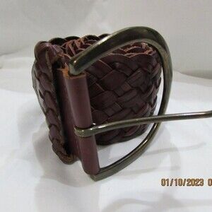 EXPRESS WOMEN'S BRAIDED LEATHER BELT SIZE S RED
